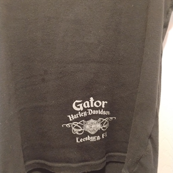 Harley-Davidson Black Zip-Up Vest Blue Decal Cotton Bike Week Shirt Size XL - Picture 5 of 7